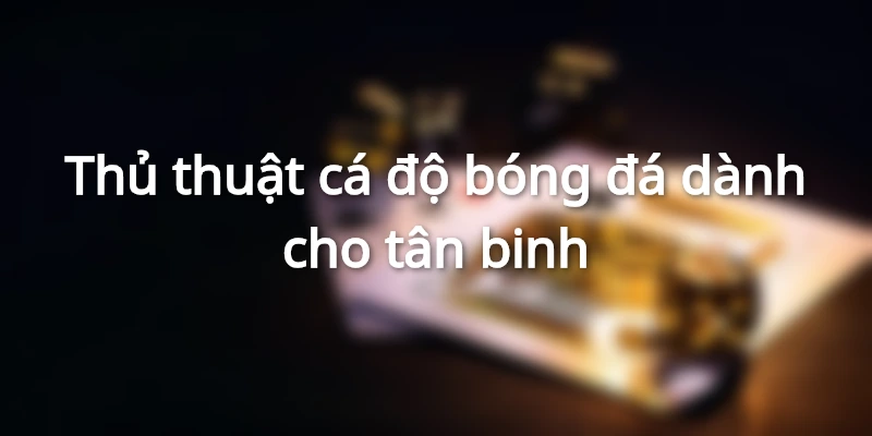 Thủ thuật cá độ bóng đá dành cho tân binh