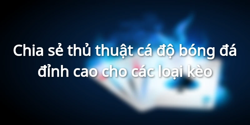 Chia sẻ thủ thuật cá độ bóng đá đỉnh cao cho các loại kèo