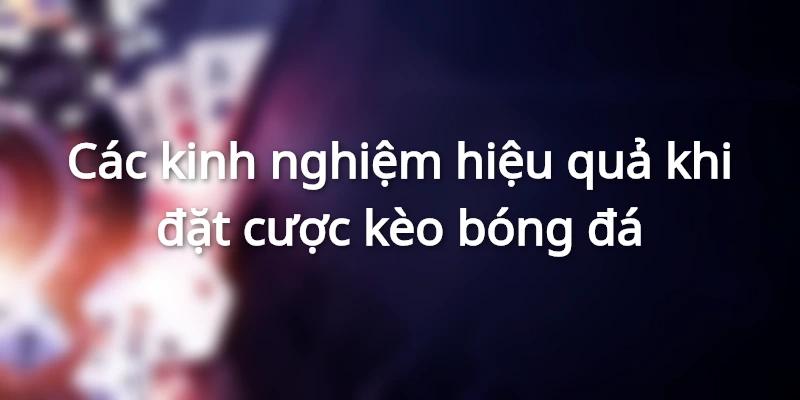 Kinh nghiệm đặt cược kèo bóng đá dành cho người chơi mới